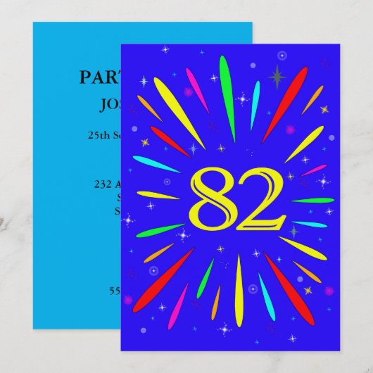 Uitnodiging voor 82e verjaardag (Voorkant / Achterkant)