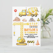 Uitnodiging voor 8ste verjaardag Bouw (Staand voorkant)