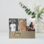 Uitnodiging voor 90e verjaardagsfotocollage (Staand voorkant)