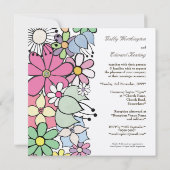 Uitnodiging voor aangepaste bruiloft in lente-bloe (Achterkant)