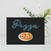 Uitnodiging voor aangepaste neon-gloeiende pizzafe (Staand voorkant)