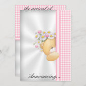 Uitnodiging voor aankondiging van baby (Voorkant / Achterkant)