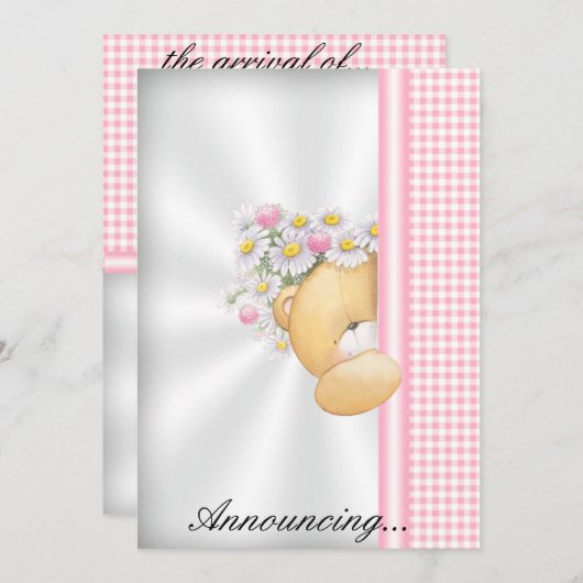 Uitnodiging voor aankondiging van baby (Voorkant / Achterkant)