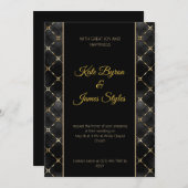 Uitnodiging voor Abstracte en gouden bruiloft (Voorkant / Achterkant)