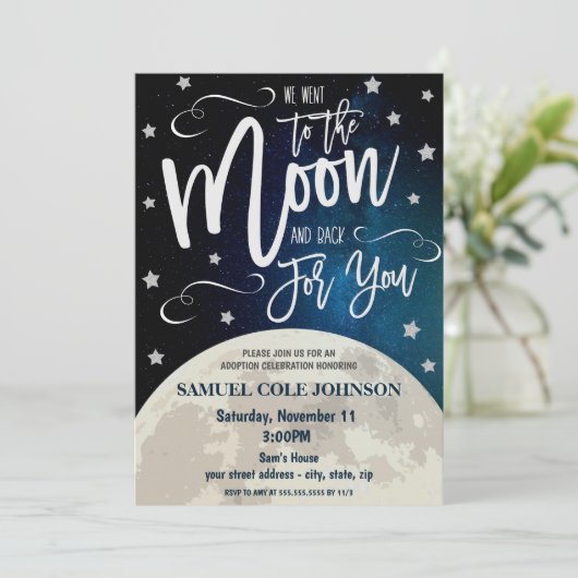 Uitnodiging voor adoptie viering (Staand voorkant)