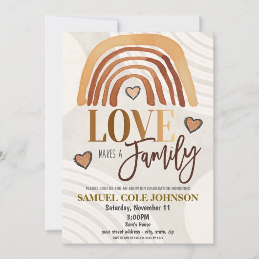 Uitnodiging voor adoptiefeest (Voorkant)