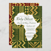 Uitnodiging voor Afrikaanse Stam Baby Shower (Voorkant / Achterkant)