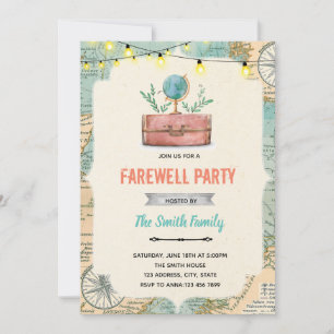 Uitnodiging voor afscheid van feestthema
