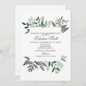 Uitnodiging voor afscheidsparty met winterkrans (Voorkant / Achterkant)