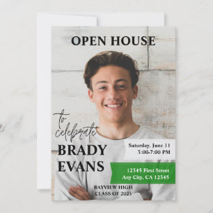 Uitnodiging voor afstudeerfeest met foto   Groen