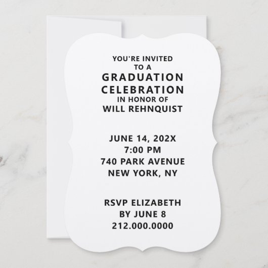 Uitnodiging voor afstuderen aan de rechtenfacultei (Achterkant)