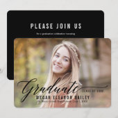 Uitnodiging voor Afstuderen op mijn moment Black (Voorkant / Achterkant)