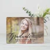 Uitnodiging voor Afstuderen op mijn moment Black (Staand voorkant)