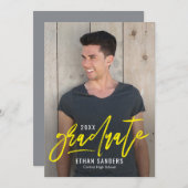 Uitnodiging voor Afstuderen van bewerkbare kleuren (Voorkant / Achterkant)