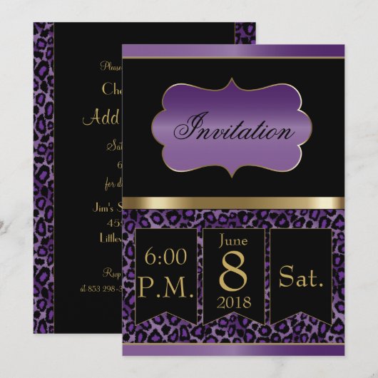 Uitnodiging voor alle doelen - Luipaard | Doe-het- (Voorkant / Achterkant)