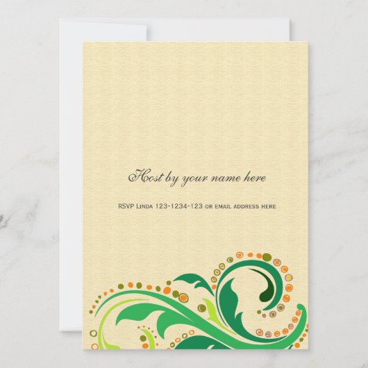 Uitnodiging voor alle partijen, bloemenswirl (Achterkant)