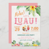 Uitnodiging voor Aloha Hawaiaans Luau Feest (Voorkant / Achterkant)
