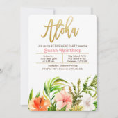 Uitnodiging voor Aloha Tropisch Pensioenfeest (Voorkant)