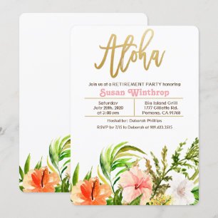 Uitnodiging voor Aloha Tropisch Pensioenfeest