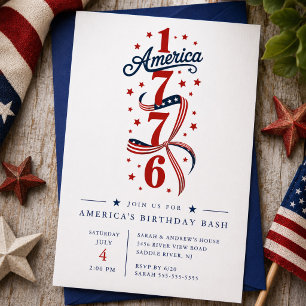 Uitnodiging voor Amerika's verjaardagsfeest 1776