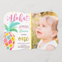 Uitnodiging voor ananas verjaardag Tropical Luau H
