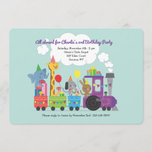 Uitnodiging voor Animal Birthday Train