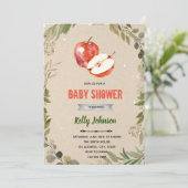 Uitnodiging voor appel van mijn oog baby shower (Staand voorkant)