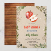 Uitnodiging voor appel van mijn oog baby shower (Voorkant / Achterkant)