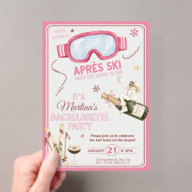 Uitnodiging voor Après Ski Acryl Bruidsmeisjesfees