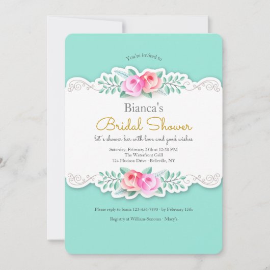 Uitnodiging voor artistieke Rozen (Voorkant)