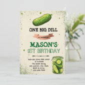 Uitnodiging voor augurk verjaardagsfeest (Staand voorkant)