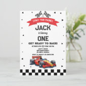 Uitnodiging voor autoverjaardag (Staand voorkant)