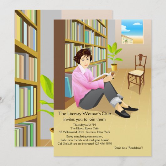 Uitnodiging voor Avid Reader Book Club (Voorkant / Achterkant)