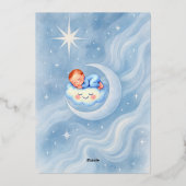 Uitnodiging voor baby jongens douche maanlicht ste (Achterkant)
