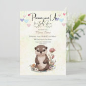 uitnodiging voor baby otterdouche (Staand voorkant)