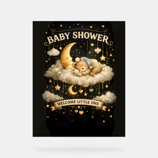 Uitnodiging voor Baby Shower Avontuur Acryl Bord (Voorkant)
