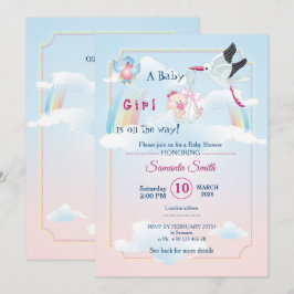 Uitnodiging voor baby shower, het is een meisje