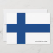 Uitnodiging voor baby shower met Finse vlag (Achterkant)