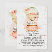 uitnodiging voor baby shower met heteluchtballon (Voorkant / Achterkant)