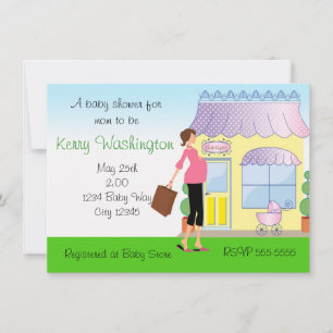Uitnodiging voor baby shower mod moeders boutique 