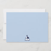 Uitnodiging voor Baby shower op zee/zeilboot/zeema (Achterkant)