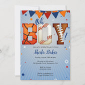 Uitnodiging voor Baby shower - Sports All Star (Voorkant)