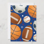 Uitnodiging voor Baby shower - Sports All Star (Achterkant)