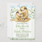 Uitnodiging voor Baby shower van Luiaard (Voorkant)