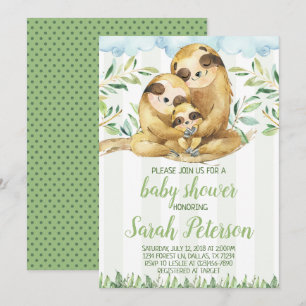 Uitnodiging voor Baby shower van Luiaard
