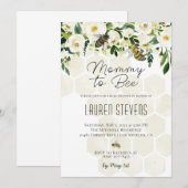 Uitnodiging voor Baby shower van mama tot bijen (Voorkant / Achterkant)