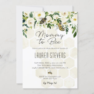 Uitnodiging voor Baby shower van mama tot bijen