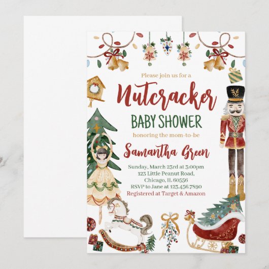 Uitnodiging voor Baby shower van voedingskraker (Voorkant / Achterkant)