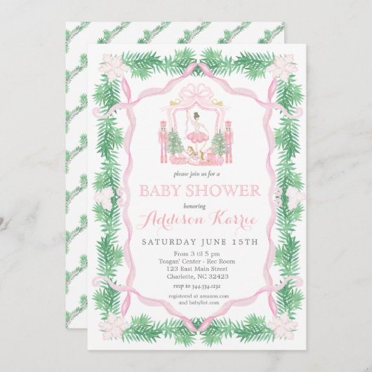 Uitnodiging voor Baby shower van voedingskraker (Voorkant / Achterkant)