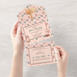 Uitnodiging voor baby shower van Woodland, Boho Al